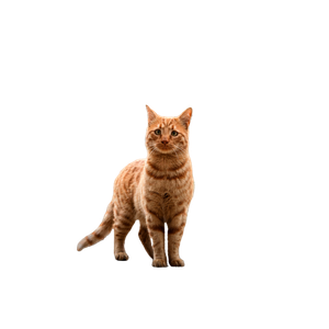 A Curious Orange Tabby Cat Standing On A Pavement In An Autumn Street In Ankara, TüRkiye. 15239 - Cat PNG image with transparent background